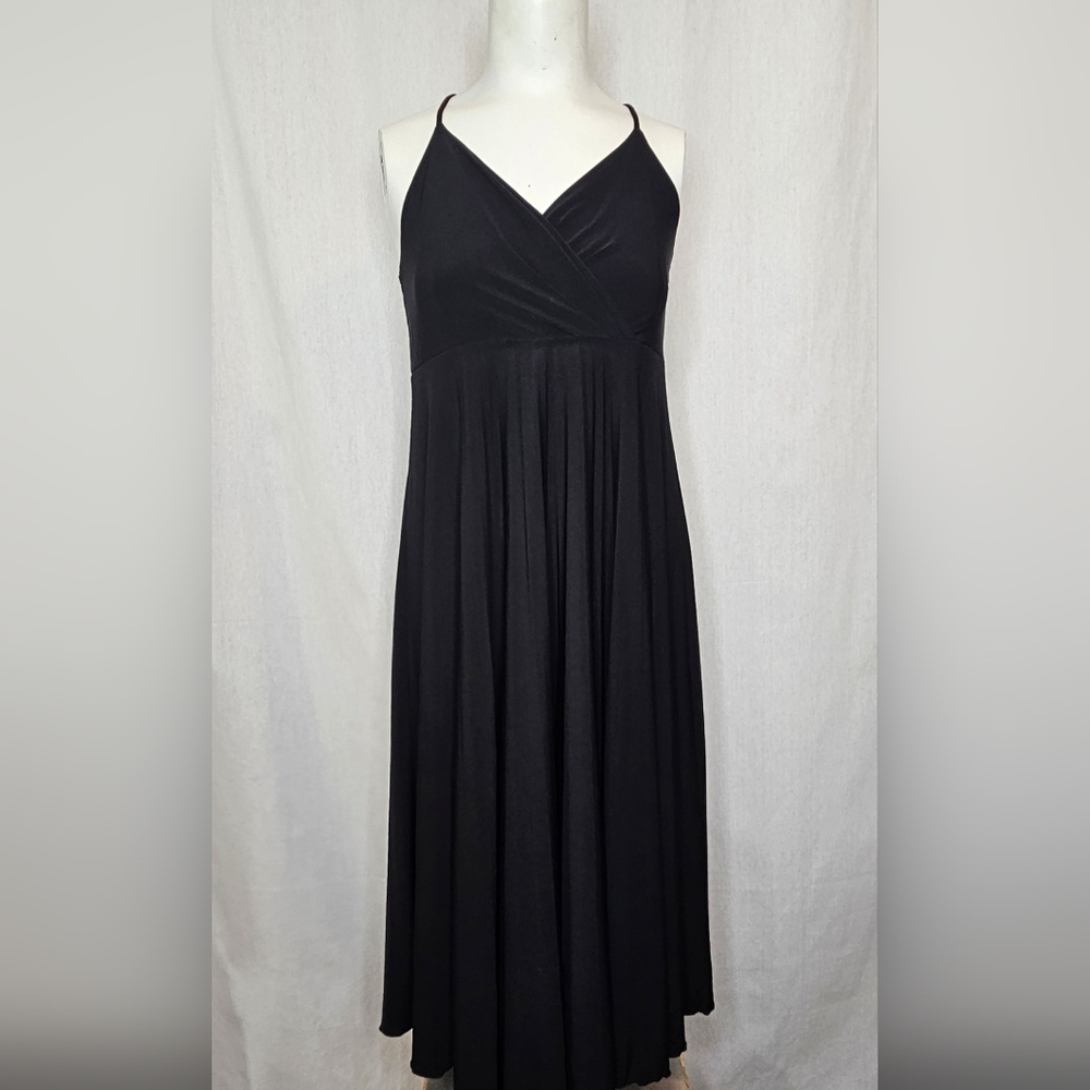 Max and Cleo Black Sleeveless Empire Waist A-Line Dress Size L